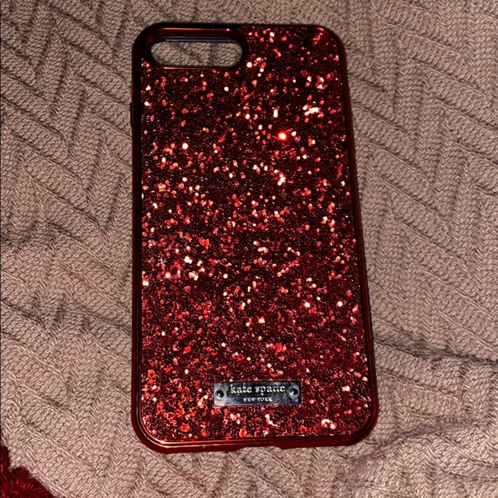 Kate Spade red glitter iphone 7/8 plus case